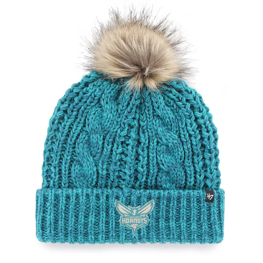 '47 - Hornets Teal Knit Cuffed OSFA Women's with Pom Meeko Hat Charlotte