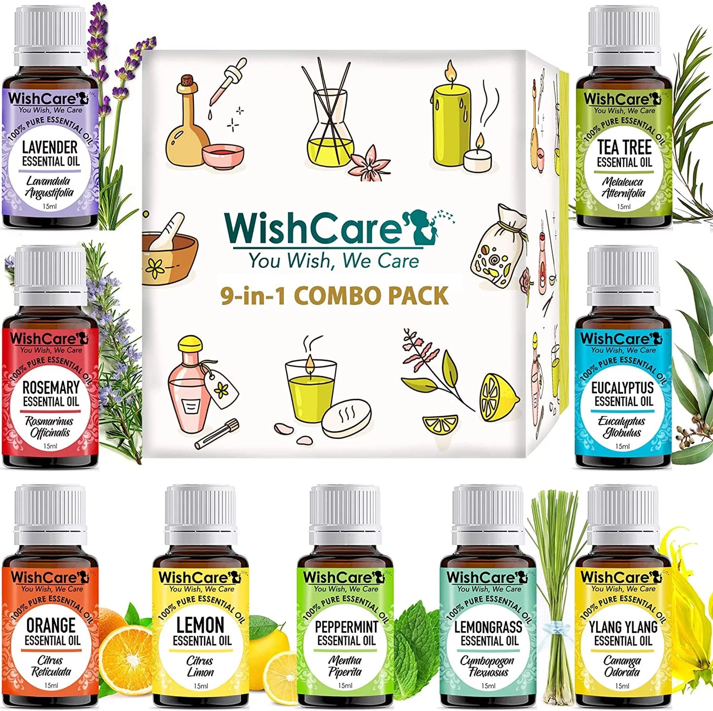 - Acne For Tea Essential Undiluted 15 and WishCare Skin, - Natural 100% ML Oil & Tree Care Pure, Hair