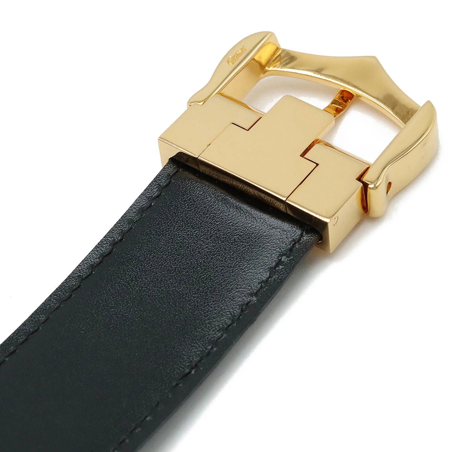 109.5cm Pre-Owned Cartier size approx. Actual Leather Black (Like Belt L5000011 New)