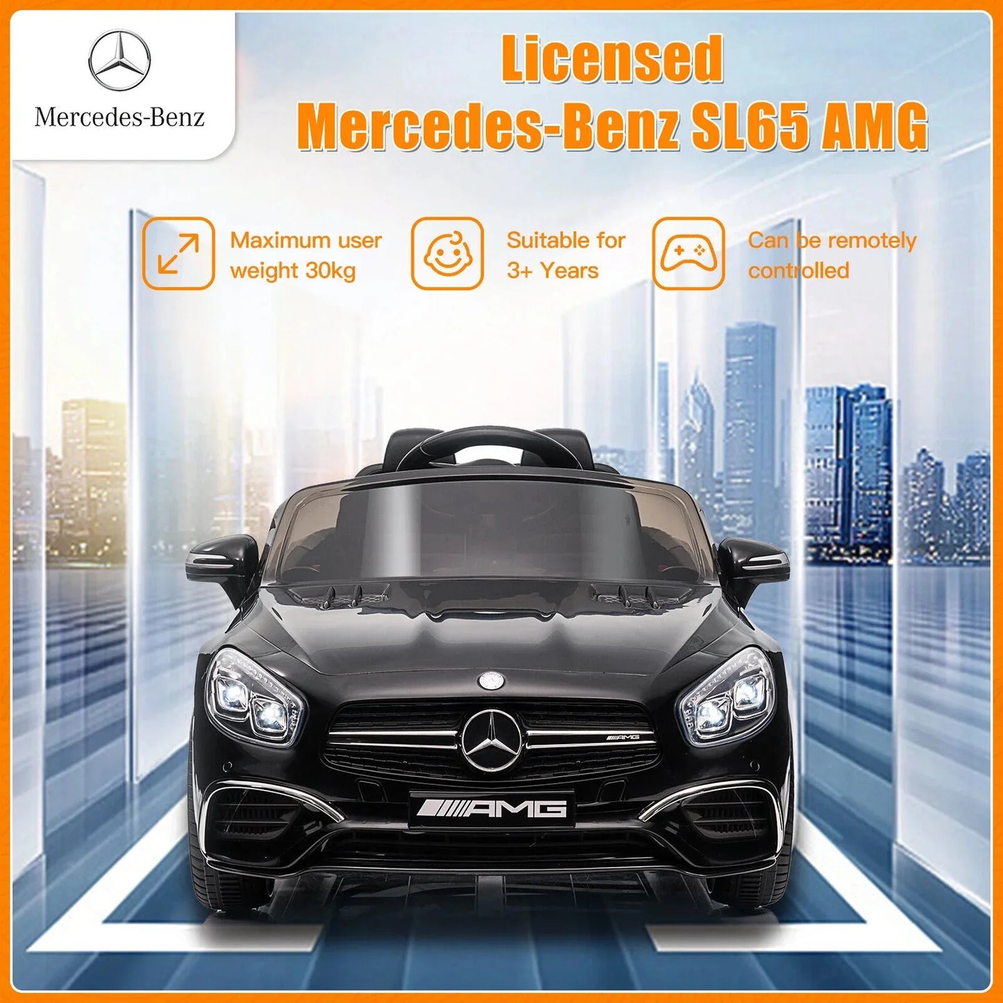 12V Kids Electric AMG Officially Car Remote Control with Ride On SL65 - Licensed Benz Mercedes