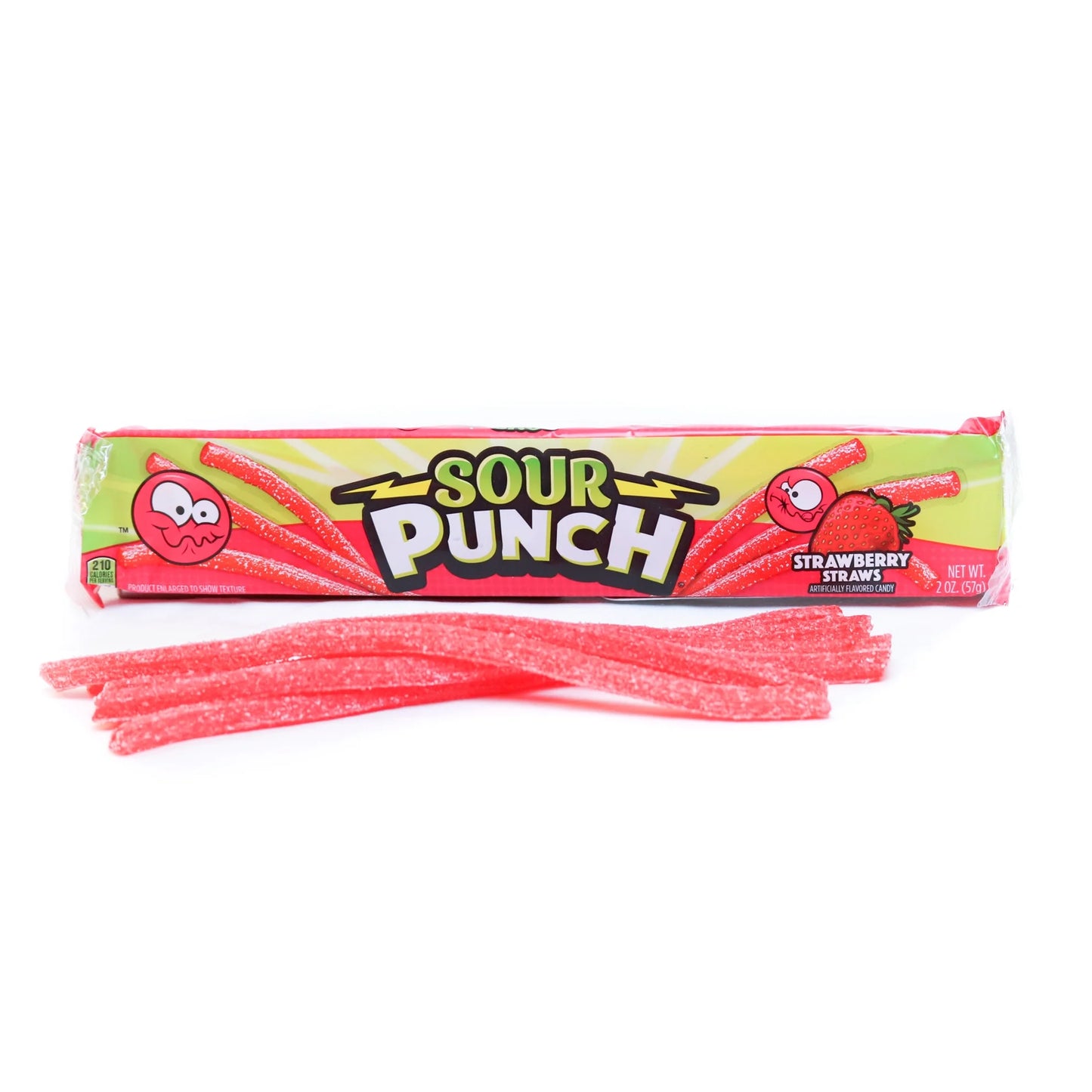 Sour Straws, (24ct Caddy) Tray Strawberry, Punch 2oz