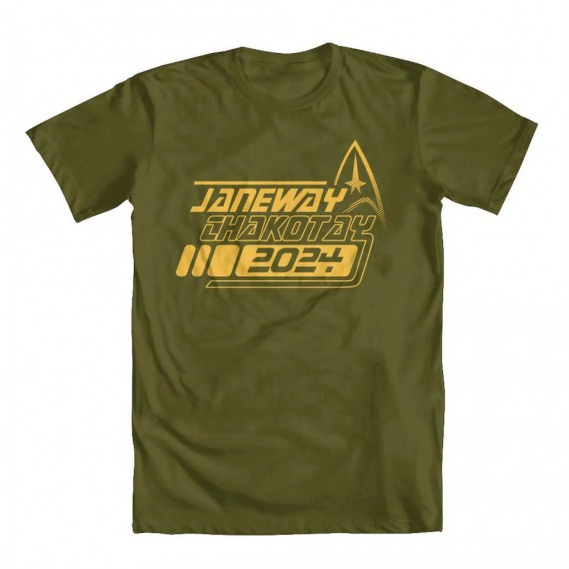 TEEZ Small Chakotay by Artwork Janeway Trek Men's Military T-shirt 2024 Inspired Green GEEK Original Star