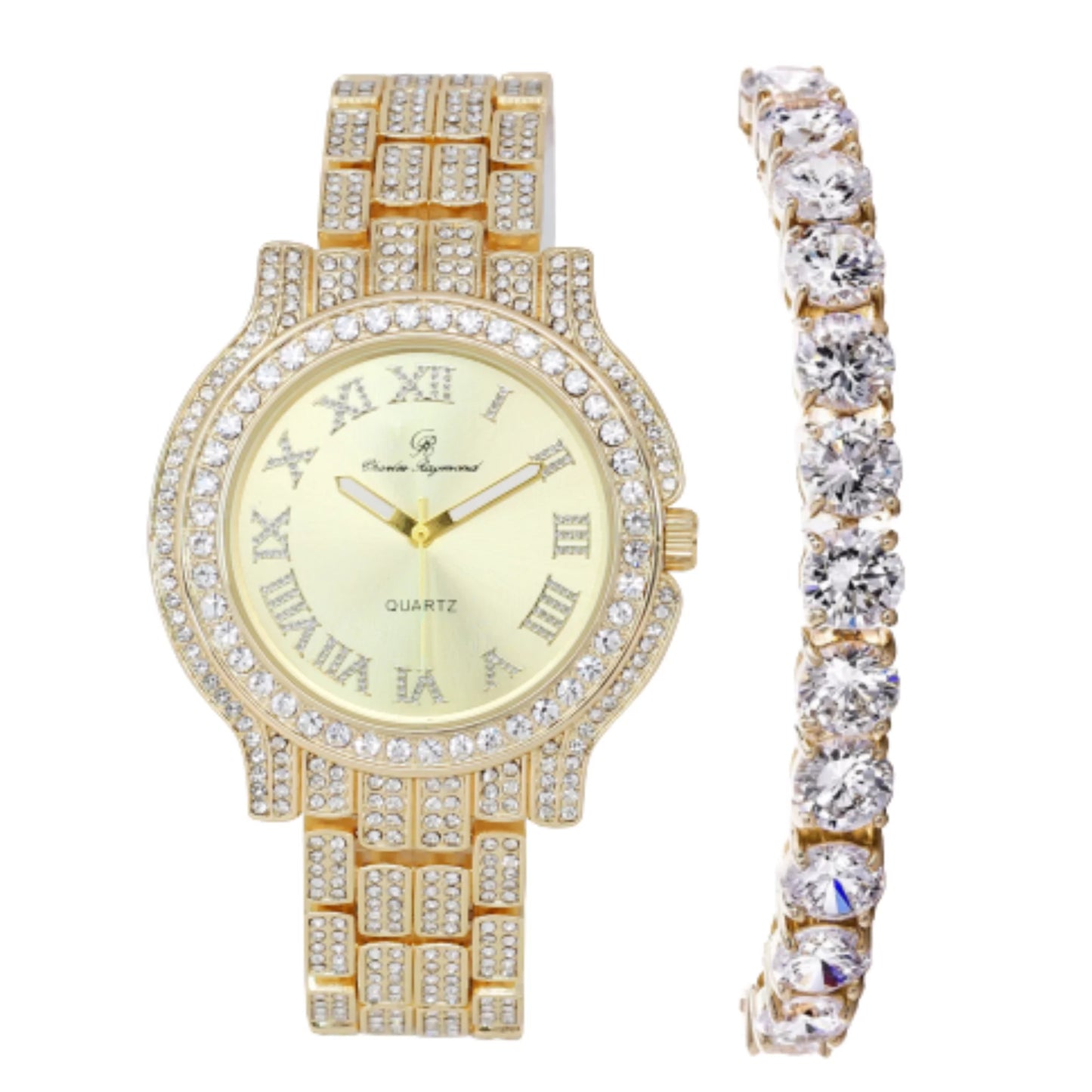 Timeless (L0504LA-T a blinged-Out to Beauty Out Women's Diamonds Glamour Luxury Watch, Iced and Testament Classic-GLD) Crystal True