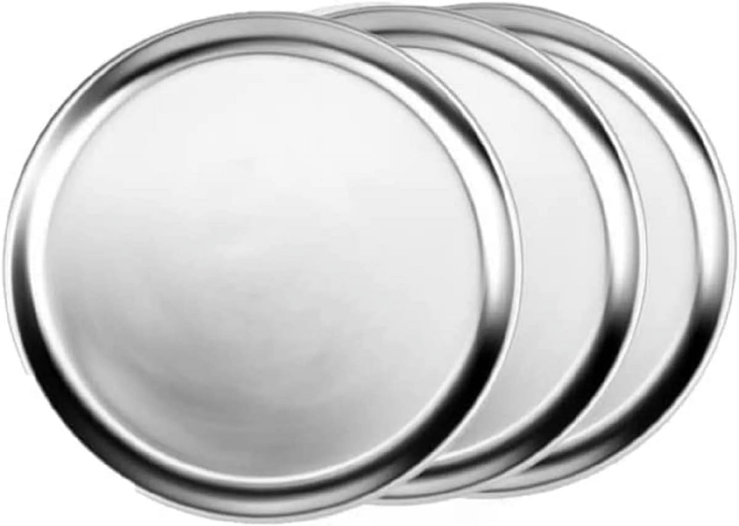 3 Kitchen Wide Tray Pizza Set Pizza Bakeware Pan of Aluminum & Baking Pizzeria TrueCraftware- Rim- Restaurants Round Round 22” Baking Tray Tray Tray Home Pizza for Pan