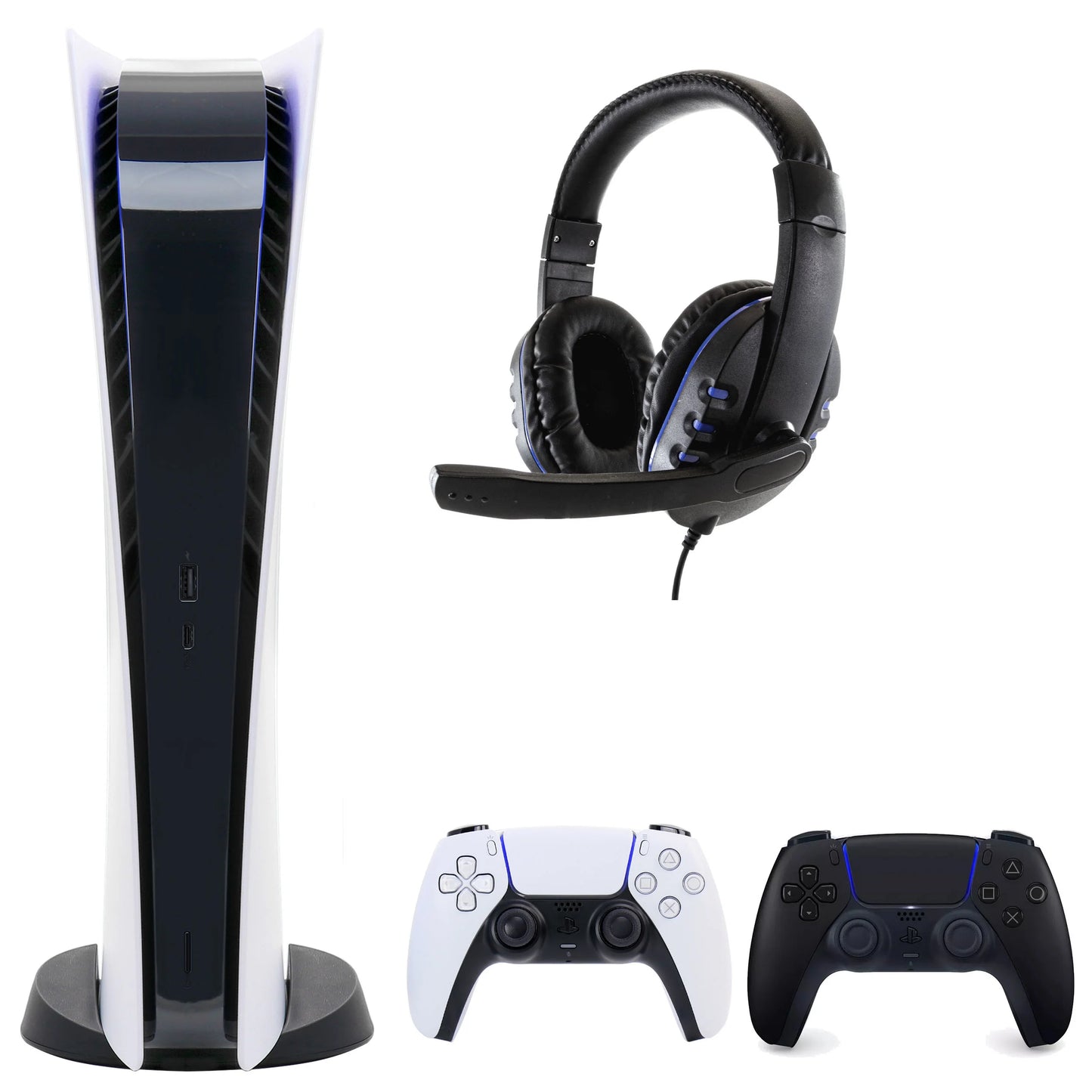 Universal Extra Controller Dualsense Headset Console with Sony Black Digital PlayStation 5 and