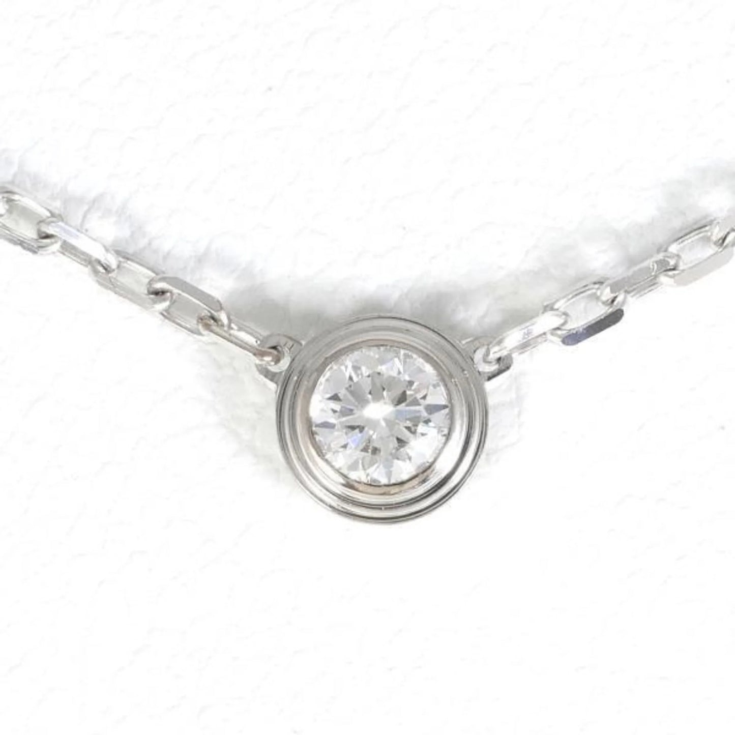 (Good) Necklace 3.0g SM Cartier Similar weight K18WG Pre-Owned approx. 41cm D'Amour Approx. Diamond Total