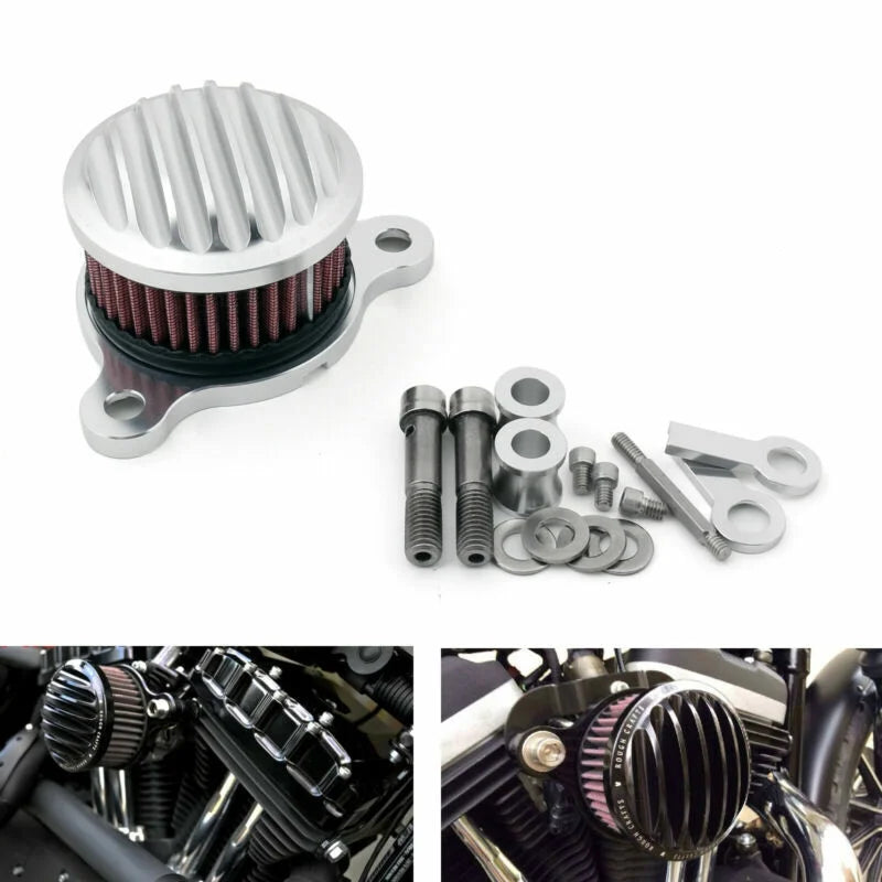 XL1200 Air Cleaner Silver System Intake Kit 1988-2015 Filter Harley-Davidson in for Sportster XL883