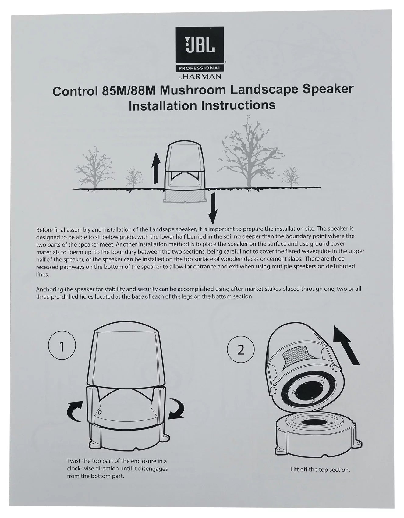 70v Speakers+Amplifier Commercial CONTROL (2) Landscape Outdoor 5.25" 85M JBL