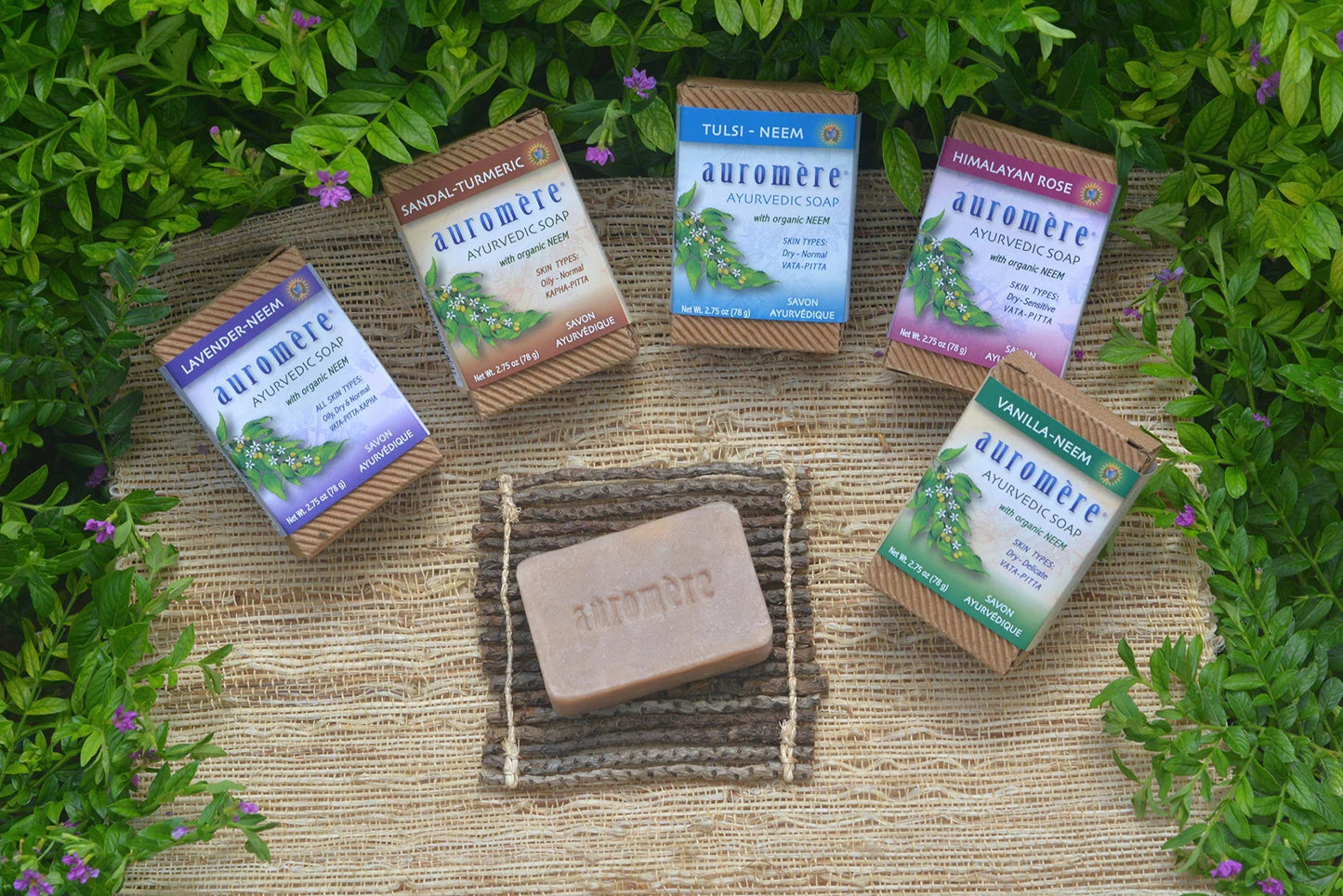 Vegan, Non Auromere Pack. (2.75 Bar 5 Tulsi Ayurvedic Cruelty Friendly, Eco Handmade, Gmo Soap, Neem Oz), - Free, Natural,