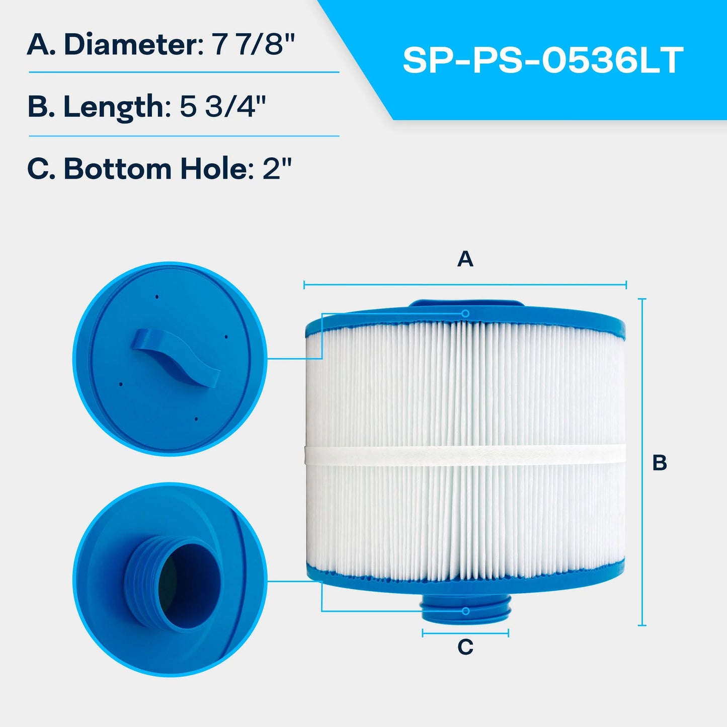 Wellspring 8CH-951 PBF36 10-2870 Thread 35 PBF36-M Filter Spa Replacement Pool Spa Hot SpiroPure Version) Long Bullfrog Bullfrog for Tub Unicel Pleatco (SAE Cartridge