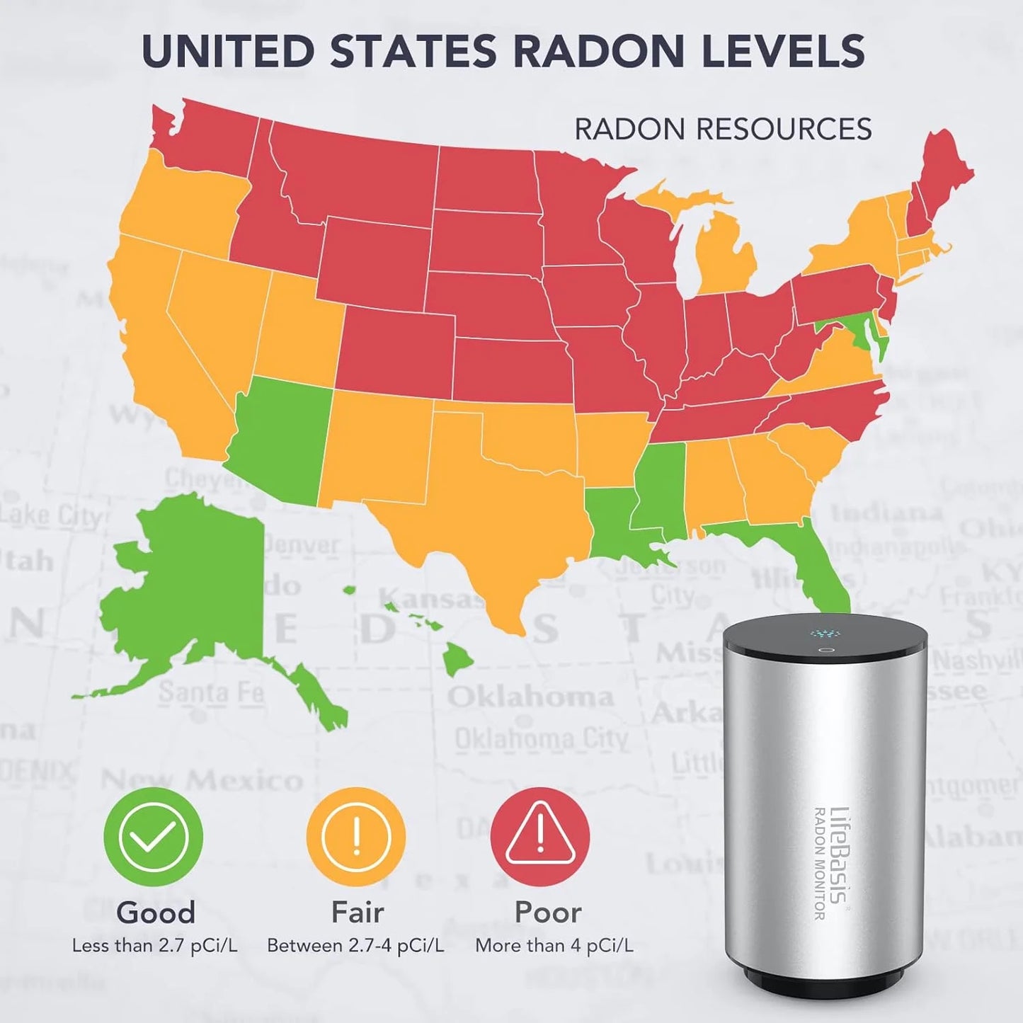 Smart Monitor Radon of Home Fast Capture Levels for Fluctuating Radon Basis Detector Life