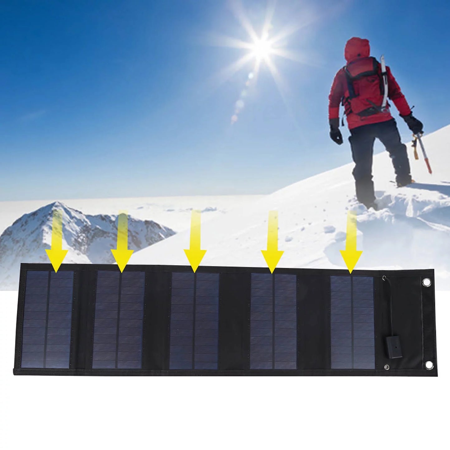 Solar Charger Foldable Waterproof 20W Power Output Panel for USB Mountaineering Solar