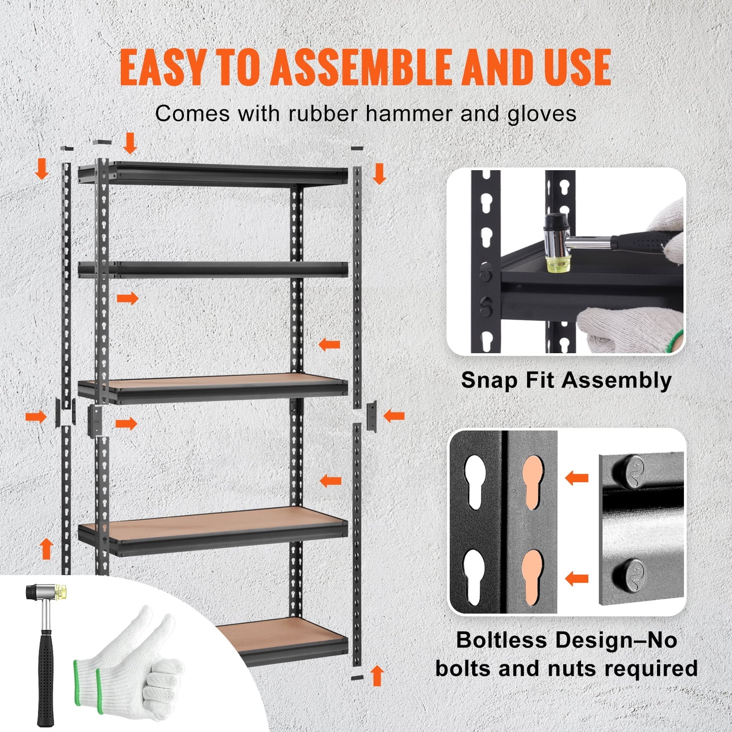 Storage x Shelving Steel Tier Adjustable 5 Heavy Load Garage Rack 2000 x Duty Unit, BENTISM 60"H lbs 12"D 30"W