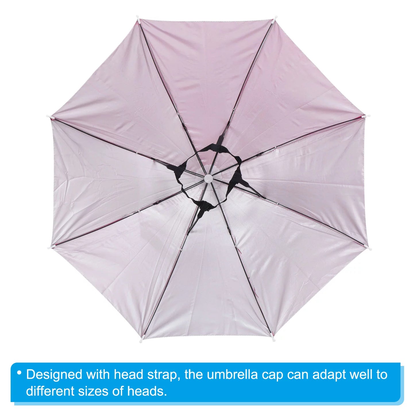 Uxcell Purple Set, Strip, Umbrella Fabric Single OD Head Layer Oxford Folding Hat with Red Rain 3Pcs Blue 27.2" Cap Sun