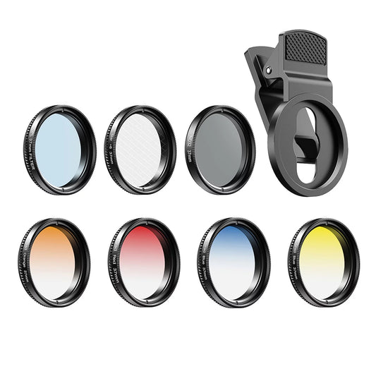 with Filter Smartphones Kit Filters Lenses CPL Suitable Professional Red Graduated Camera 37mm for Blue and Yellow APEXEL 7in1 Star Phone Most APL-37UV-7G Orange 37mm Lens