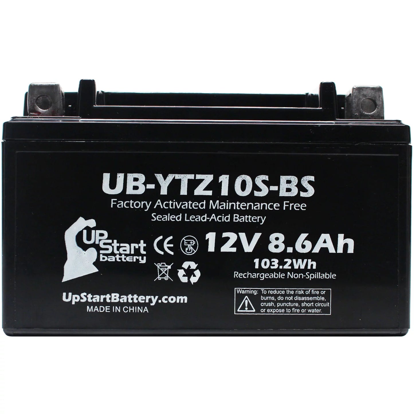 UB-YTZ10S-BS 2-Pack YZF-R6 - Battery Activated, 600CC Maintenance Free, Yamaha 2011 R6S) 8.6Ah, Factory Battery 12V, UpStart Replacement Motorcycle (excl.