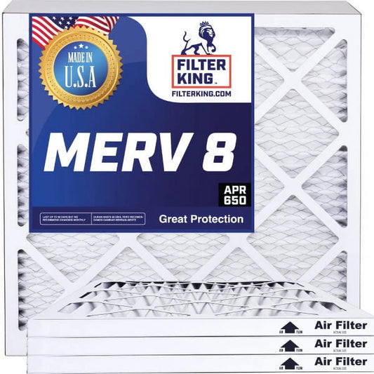 4-PACK 12 16.5 King IN Filter | Filters x | x | .75" | Size: Furnace MERV Pleated 8 16.5x12x1 Actual A/C Air HVAC Filter MADE USA