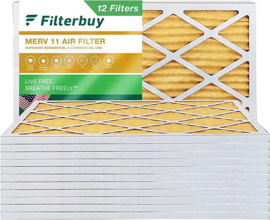 (12-Pack) AC Filterbuy 16x36x1 HVAC Pleated 11 MERV Furnace Filters Air