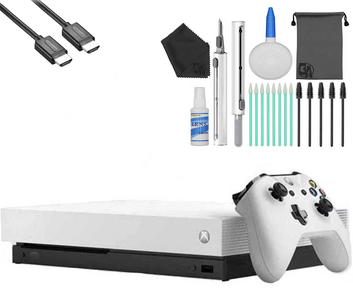 Xbox with White X Kit HDMI Gaming 1TB Microsoft One Console Cleaning