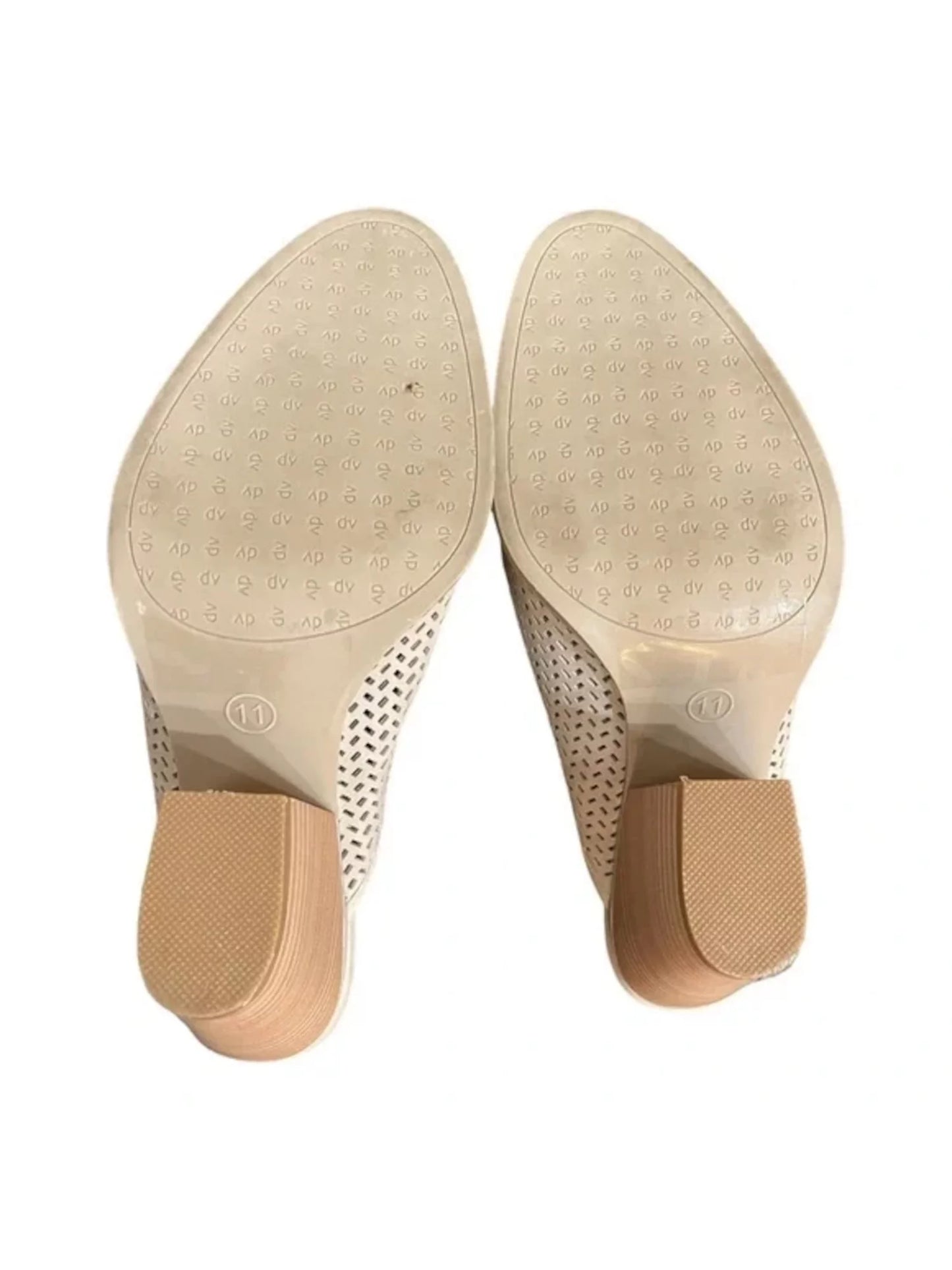 Toe Shoes Woven Ivory Padded Block Heel Hudson On 9 Slip Leather Almond Mules Heeled VITA Womens DOLCE