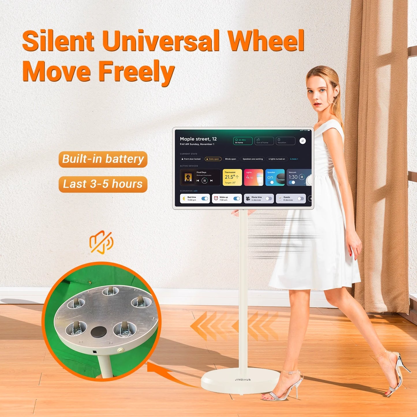 Wireless Portable on 22 1080p Touch TV Screen JYXOIHUB StandbyMe Televisions, inch Wheels