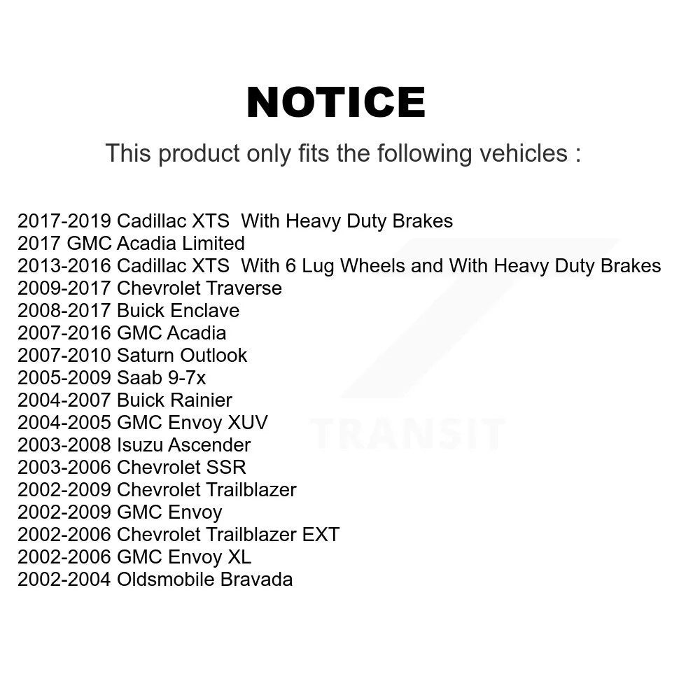 SSR Pads Enclave Trailblazer Rear Semi-Metallic Envoy Bravada XTS Limited Traverse Oldsmobile Brake Saab GMC Isuzu Disc Chevrolet XL Saturn Buick Cadillac Rainier XUV Outlook PPF-D883 EXT For Acadia