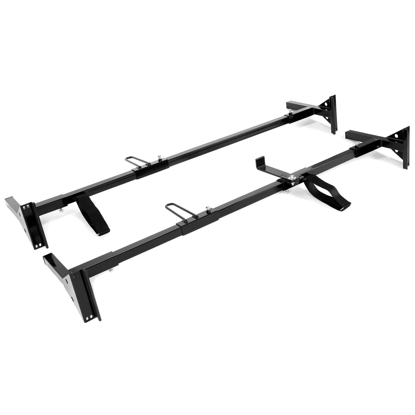 2 Ladders Express Chevy GMC Steel Full-Size Universal Rack E-Series Ford Savana Rack Adjustable Vans Roof Mount Bars Kojem for Carry 68"-75"