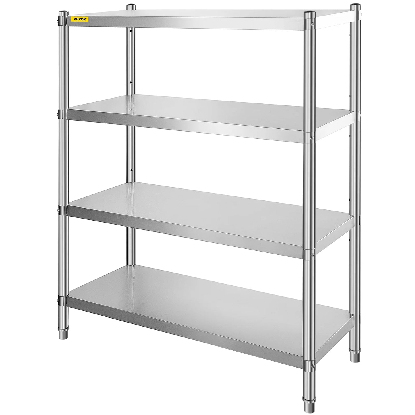 4-Tier 330LB Shelf Standing Commercial Stainless Shelf per Garage Shelving Shelf Office, Unit Storage Steel for Capacity Kitchen, VEVORbrand