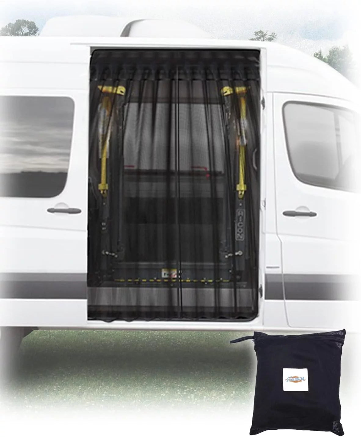 Suitable Camping Bug Door (Magnetic and Screen for Mid Sprinter High Suction) Van Promaster, Mercedes Ford Benz Side Sliding ELITEWILL and Transit, Roof, Other Vehicles