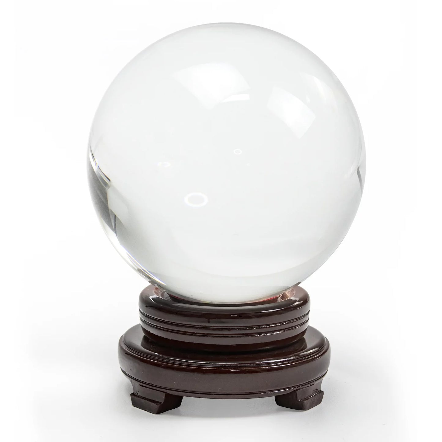 Sphere Stand 150mm Ball Clear Glass bimiti Magic Marbles Crystal Ball, for Wood Glass 5.9" Gift with Large Witch