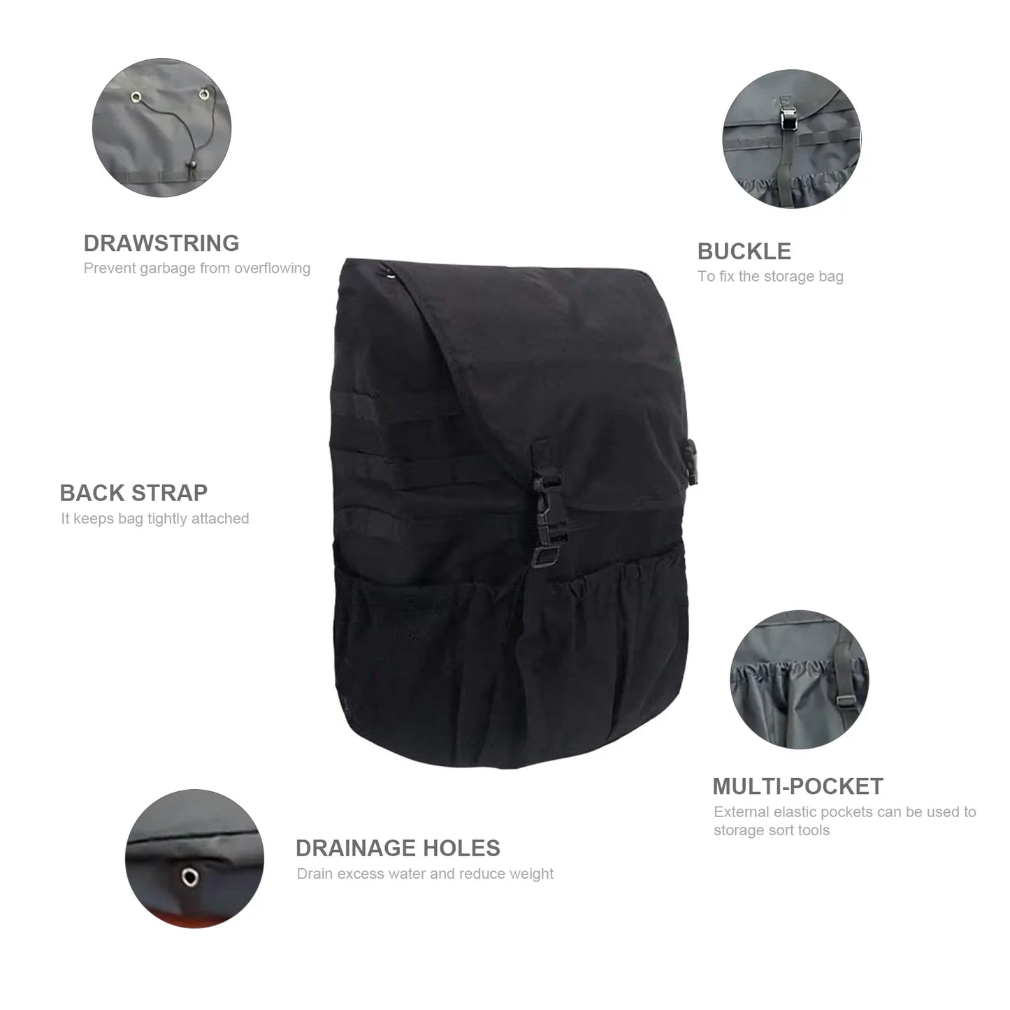 Travel Organizer Trash Car Storage Multi-Pocket Cargo Off-Road and and Camping for Gear Backpack Tire Bag - Spare