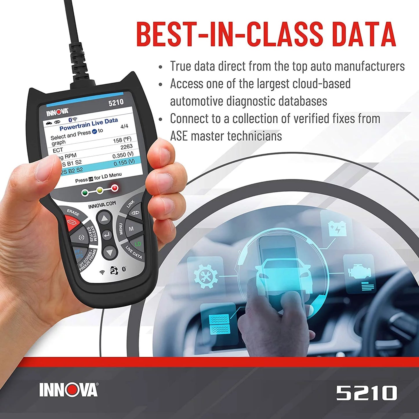 Tool Diagnostic INNOVA Advisor Reader Code CarScan Automotive 5210 Bluetooth