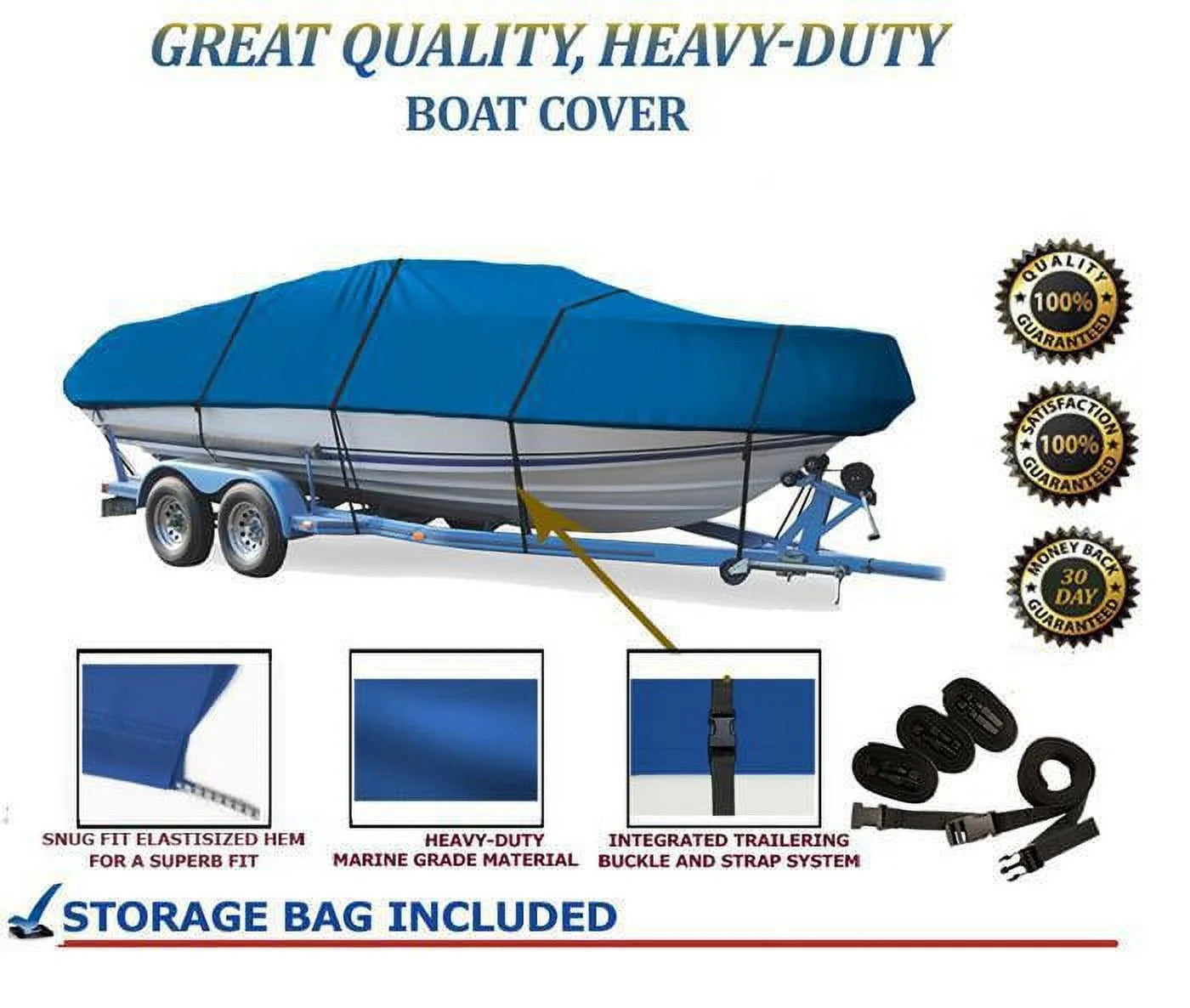 168 DV 2007 T for Compatible COVER BOAT QUALITY BLUE, GREAT TRITON