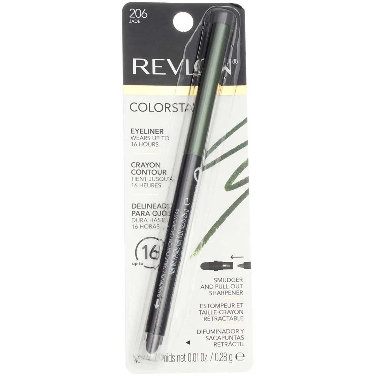 [206] Eyeliner 4) 0.01 Pencil, of (Pack oz Revlon Jade ColorStay