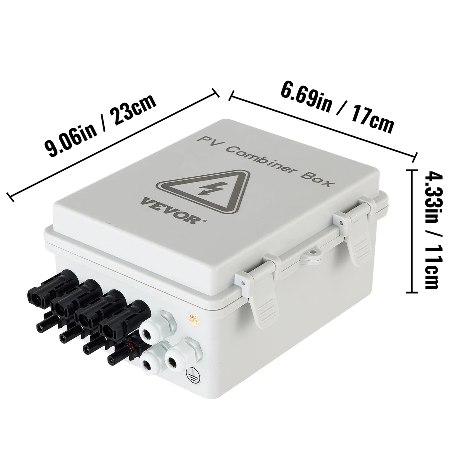 VEVOR Lightning Box, 4 System, 63a Off Current Box Breaker, Solar PV Combiner Waterproof Combiner On Fuse, IP65 for and Rated Solar Circuit Panel String, 15a Solar Grid with Connector, / Arreste