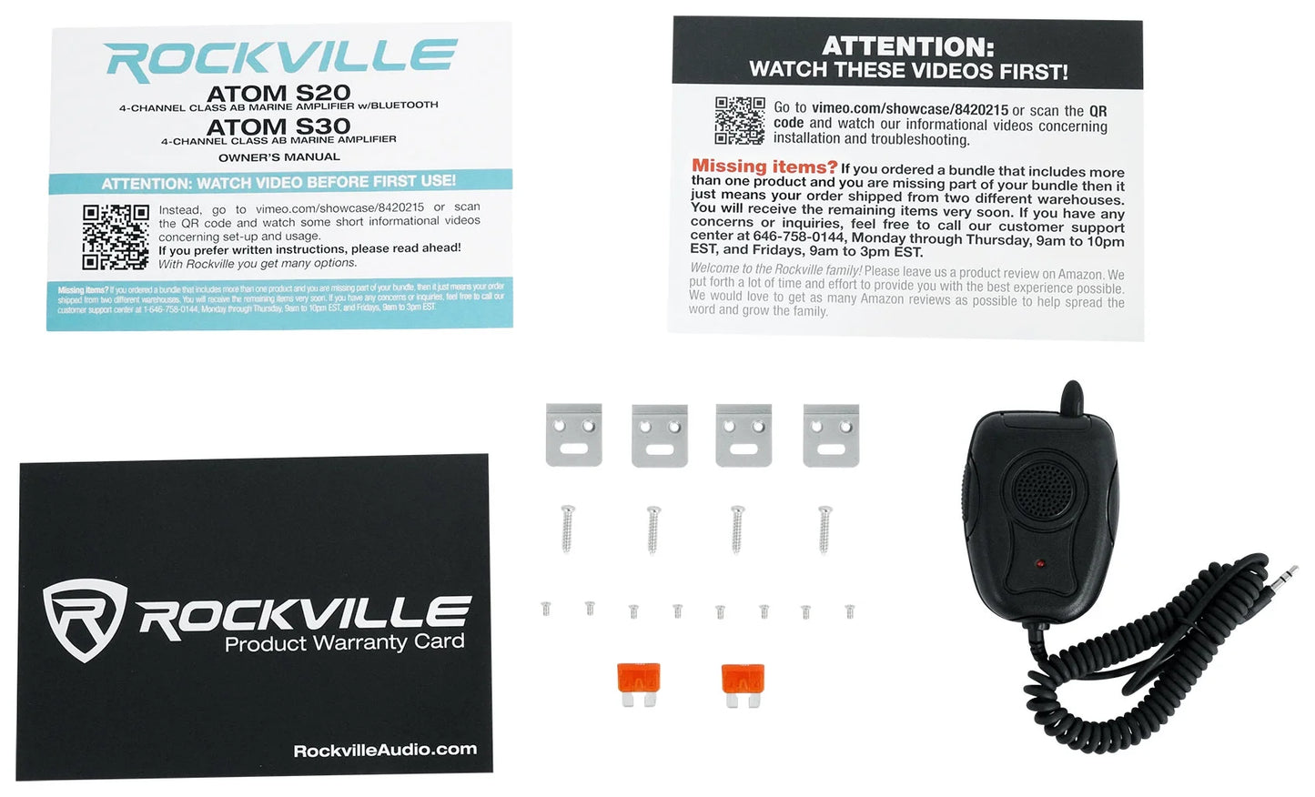 4 For Bluetooth Meter+Mic Rockville w/Volt Channel ATOM S20 Amplifier ATV/UTV