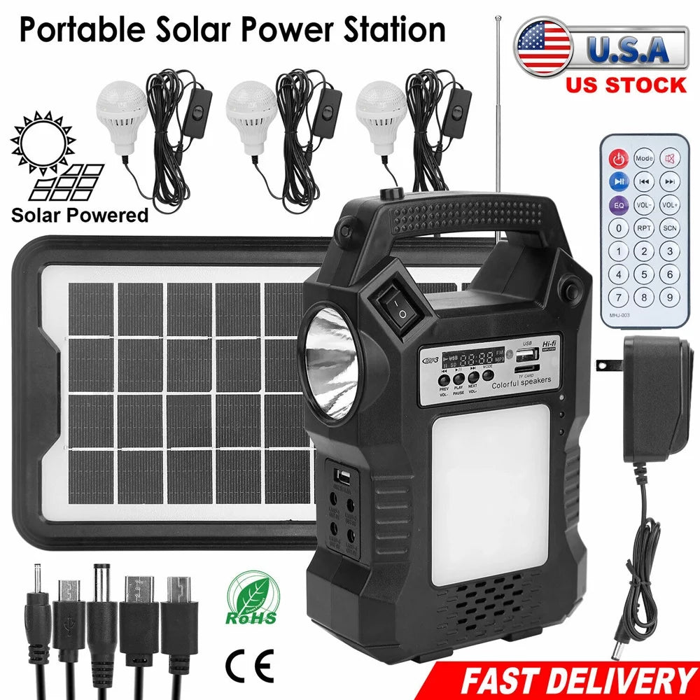 "Portable Supply, Power with display,for Solar Charge Generator Dual Station,Solar Outdoor LED Emergency Power To Lamps, Camp Panel, Station, Digital Way Power Fishing" Camping,Home Flashlights,