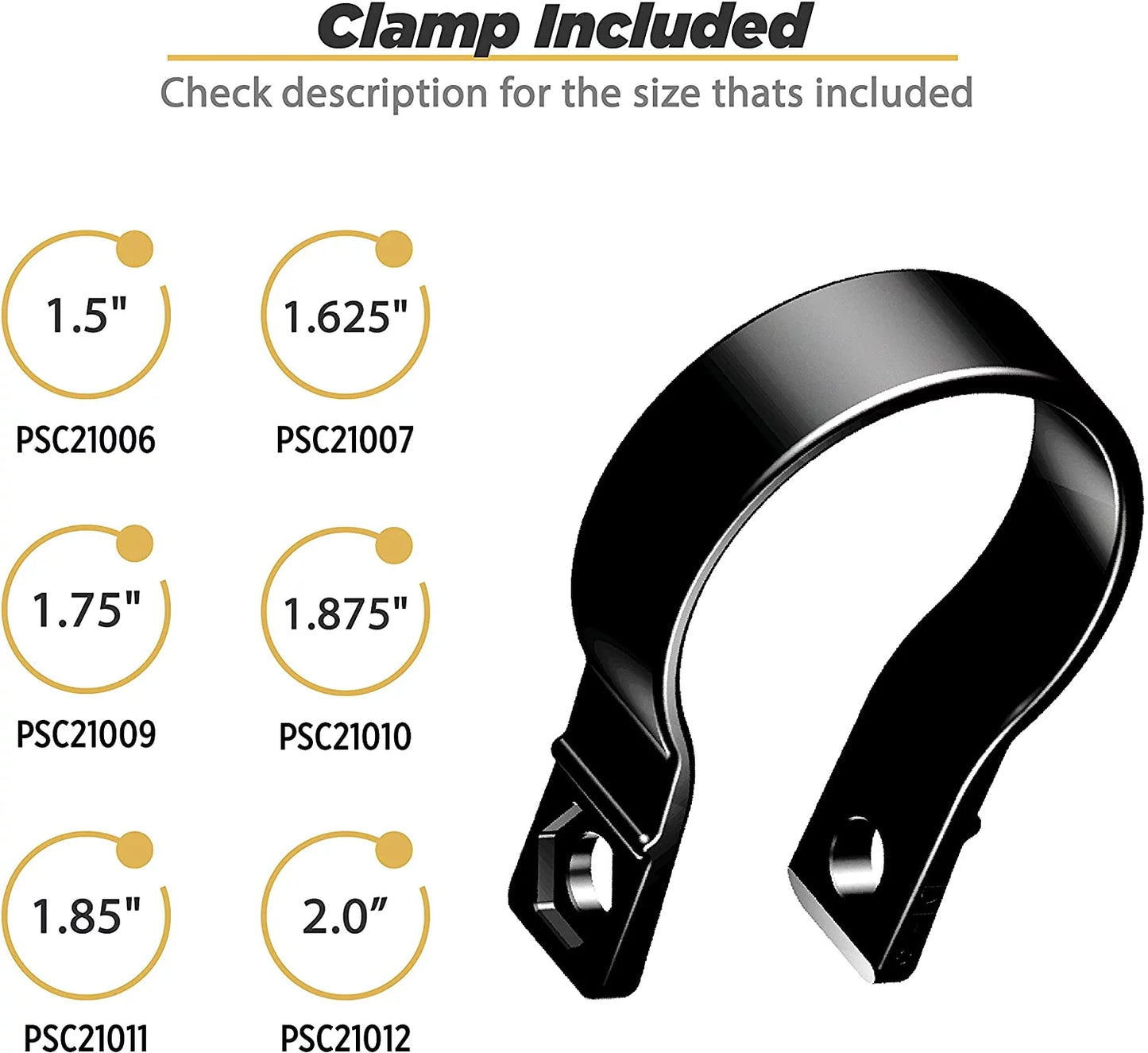 Tube View BaseClamp PSM21009-185 9” Clamps with Panoramic Mirror Scosche 1.85”