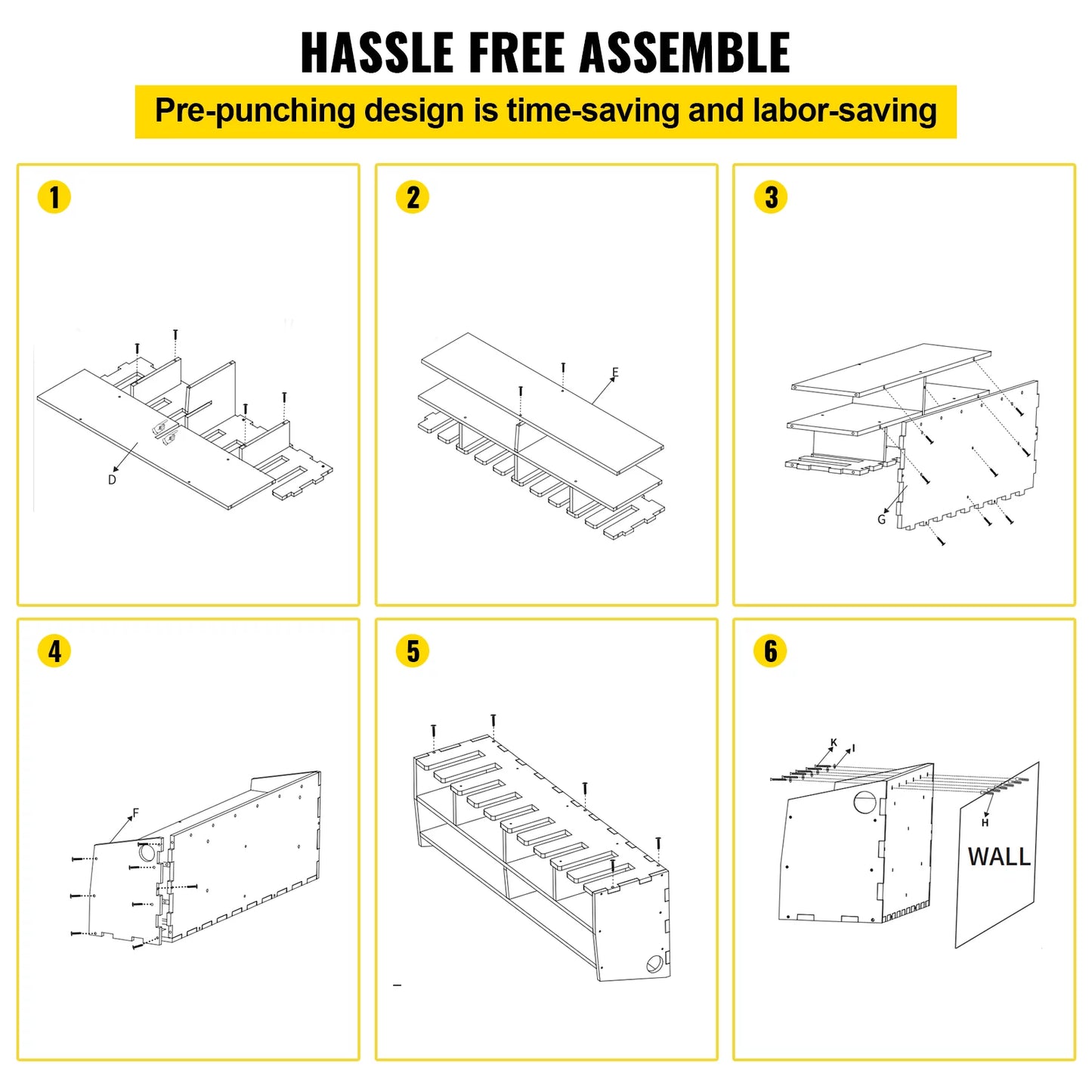 Wall 2-shelf BENTISM Holder Wall Tool Drill Organizer Mounted 10 Tool Power Slots