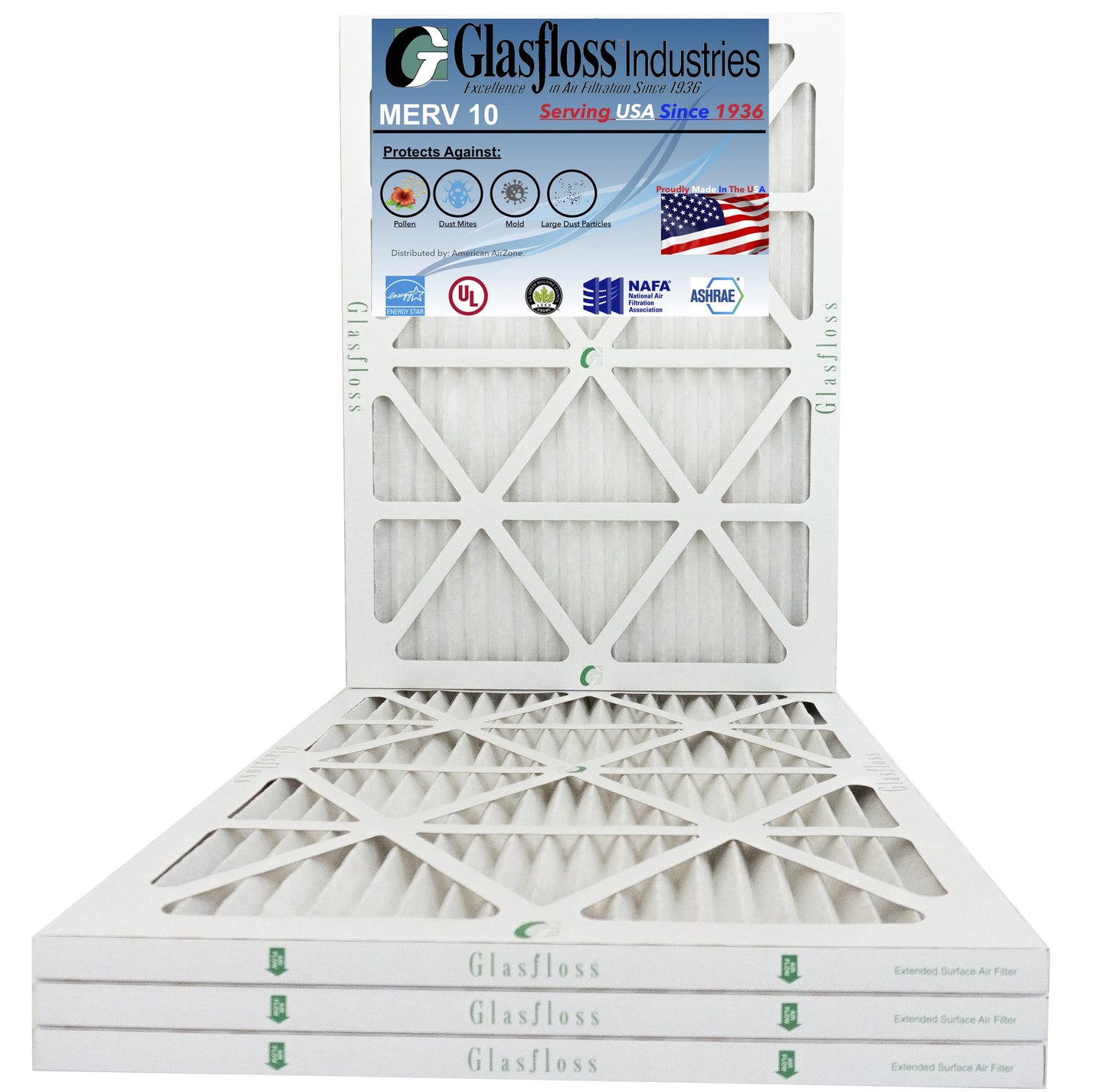 18x22x1 in Made Furnace - Glasfloss x 21.5x7/8 Air MERV -Qty:4 inch) - (Actual USA Size: - 17.5 Filter 10