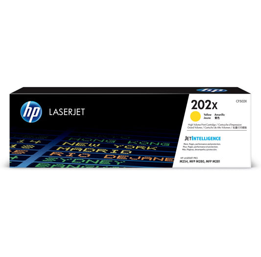 Toner HP (CF502X) High Yellow Cartridge, Yield 202X