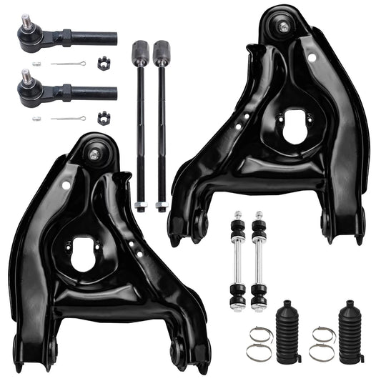 2 Tie Suspension Front 4 Replacement - Rods 2004 w/Ball Control Sway 94-04 Ford 2 1999 1997 Axle 2000 Detroit Joints Boot for 2003 2001 Kit 1995 2 Arms 1996 10pc Lower 1998 2002 Bars Mustang,