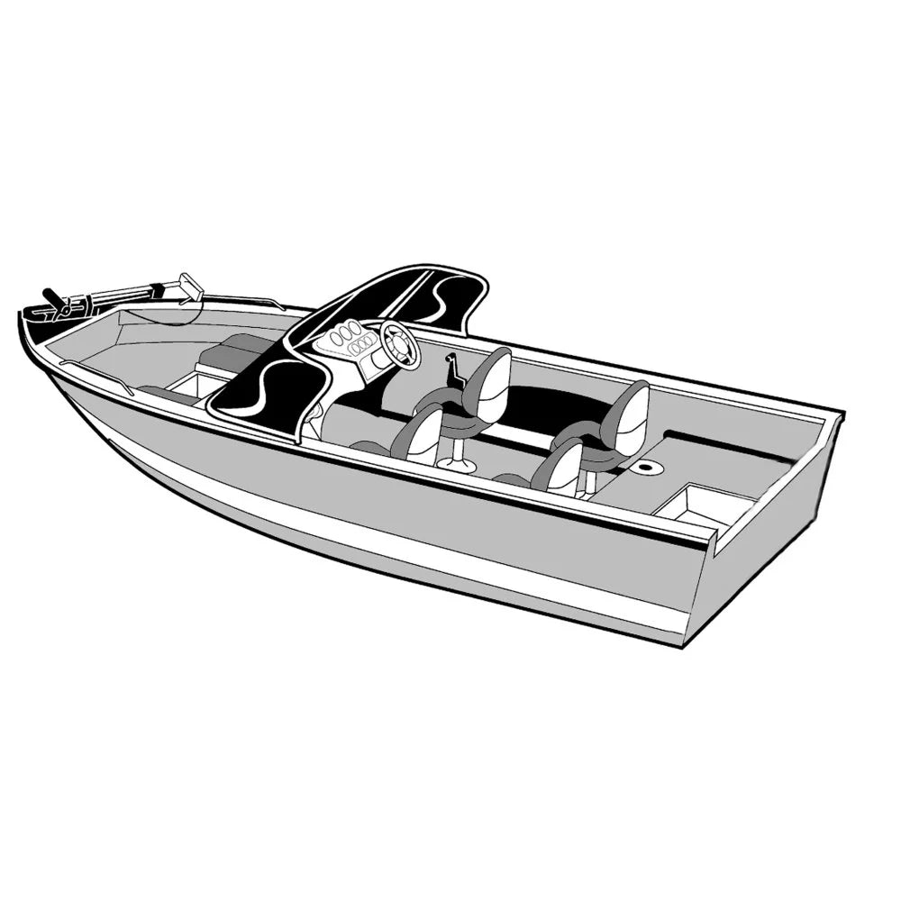 x Cover Boat V-Hull Length Styled-to-Fit Aluminum Outboard with Walk-Thru 72318P-10 Width Windshield 18'6" - 100" Carver for