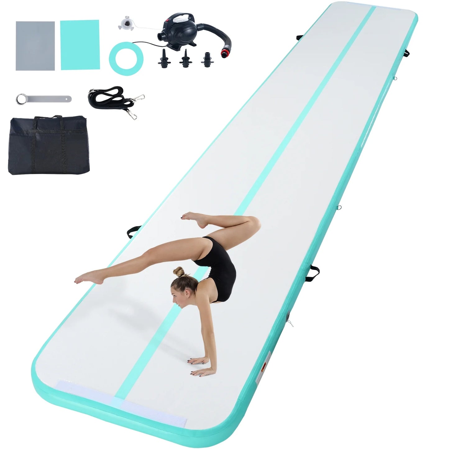 with Gymnastics Inflatable Mat Air Training Pump Mat Gym 20ft Tumbling SKYSHALO