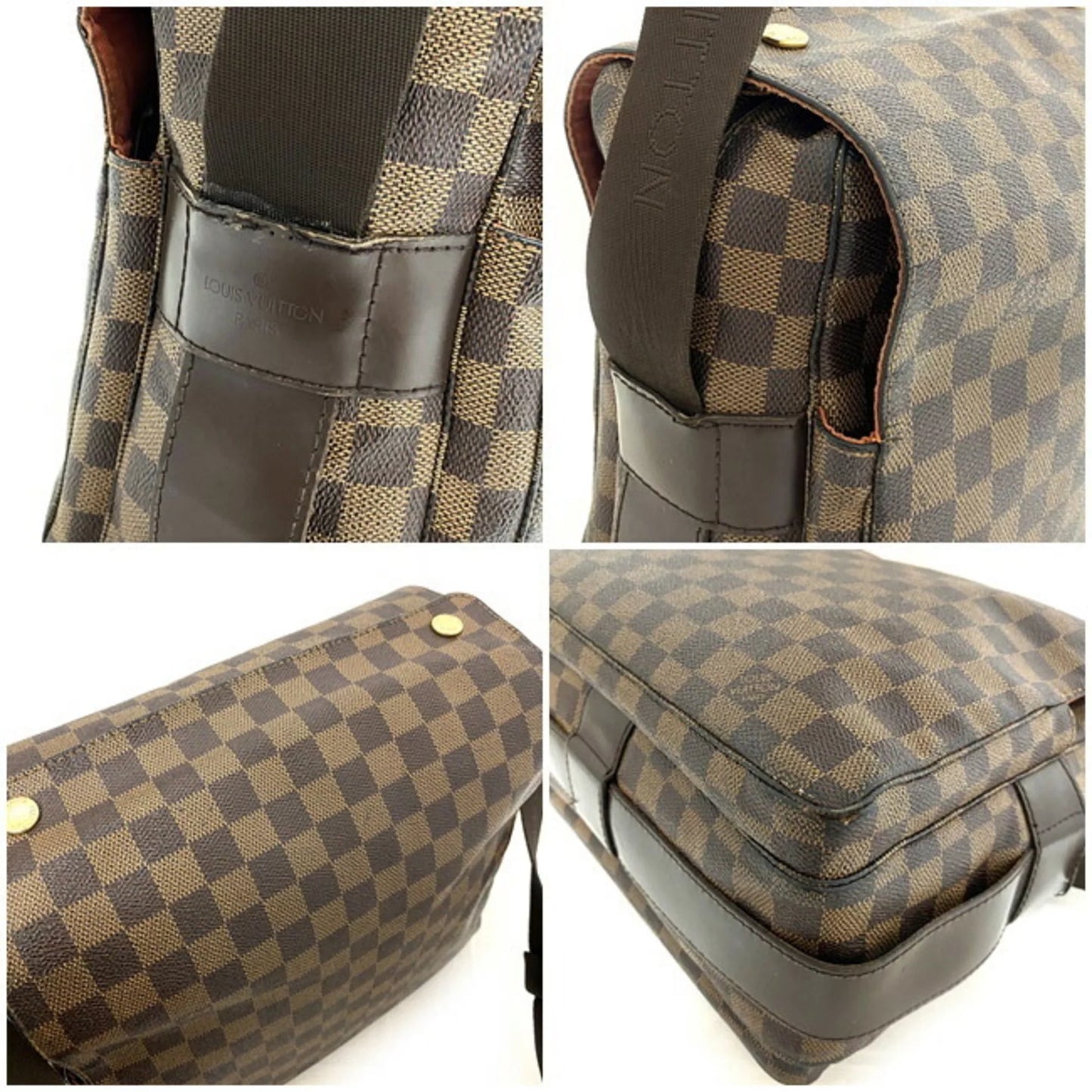 (Good) Shoulder Ebene N45255 SR0055 Brown Vuitton Damier LOUIS Louis Pre-Owned VUITTON Bag Naviglio