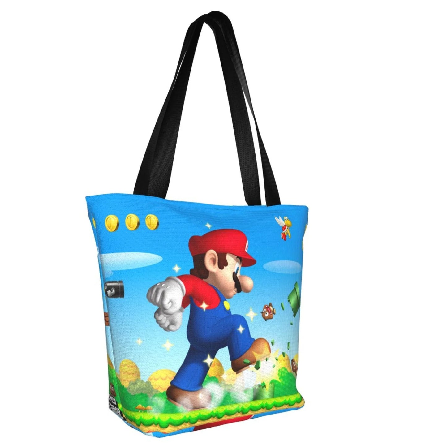 Super Handbag Mario Shoulder Women's Travel Capacity School Work Animated Large Bag Beach Shopping For Business Tote