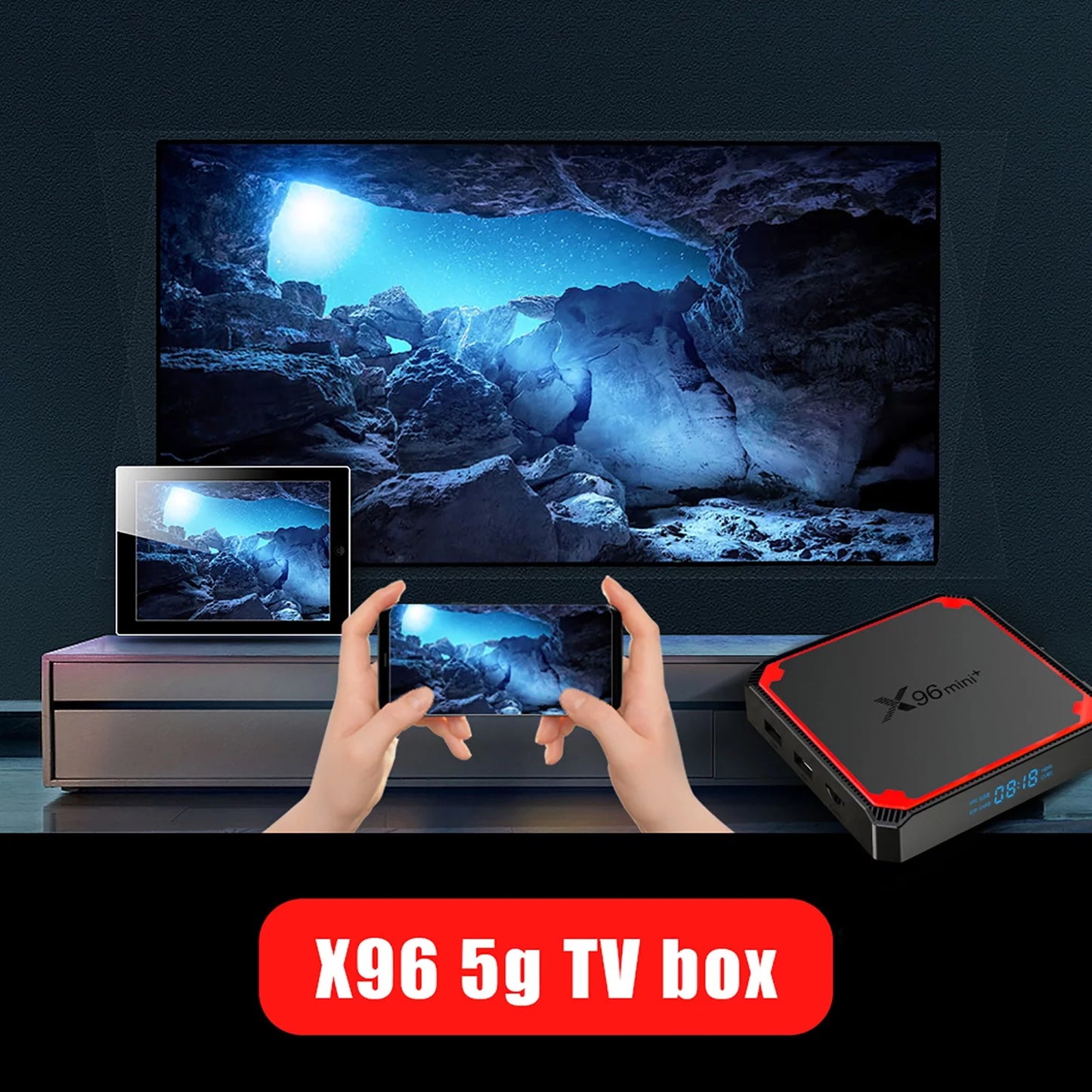 4K Player Dual Media Quad Wifi Android 9.0 X96 1080P Core Box Support Mini TV