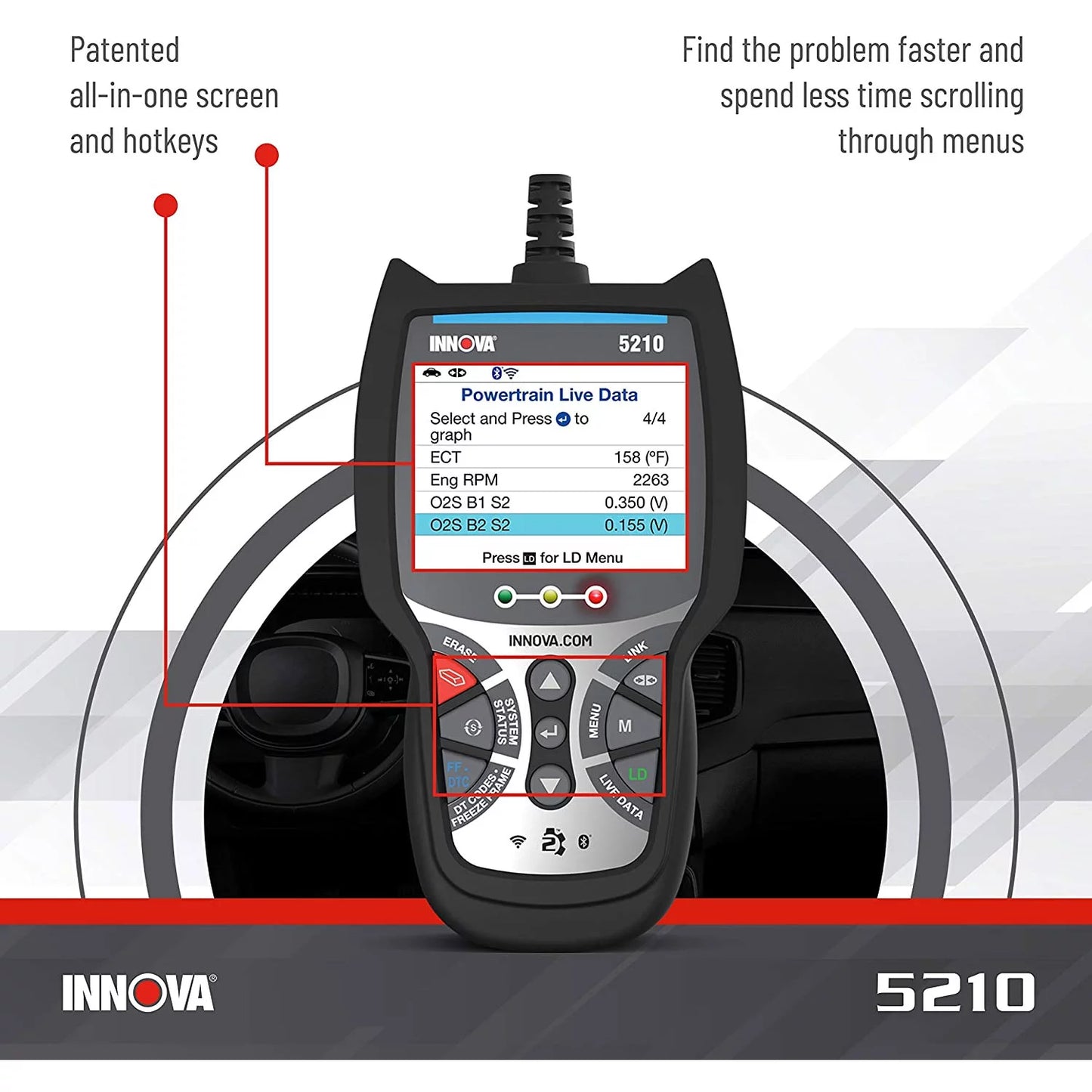 Tool Diagnostic INNOVA Advisor Reader Code CarScan Automotive 5210 Bluetooth