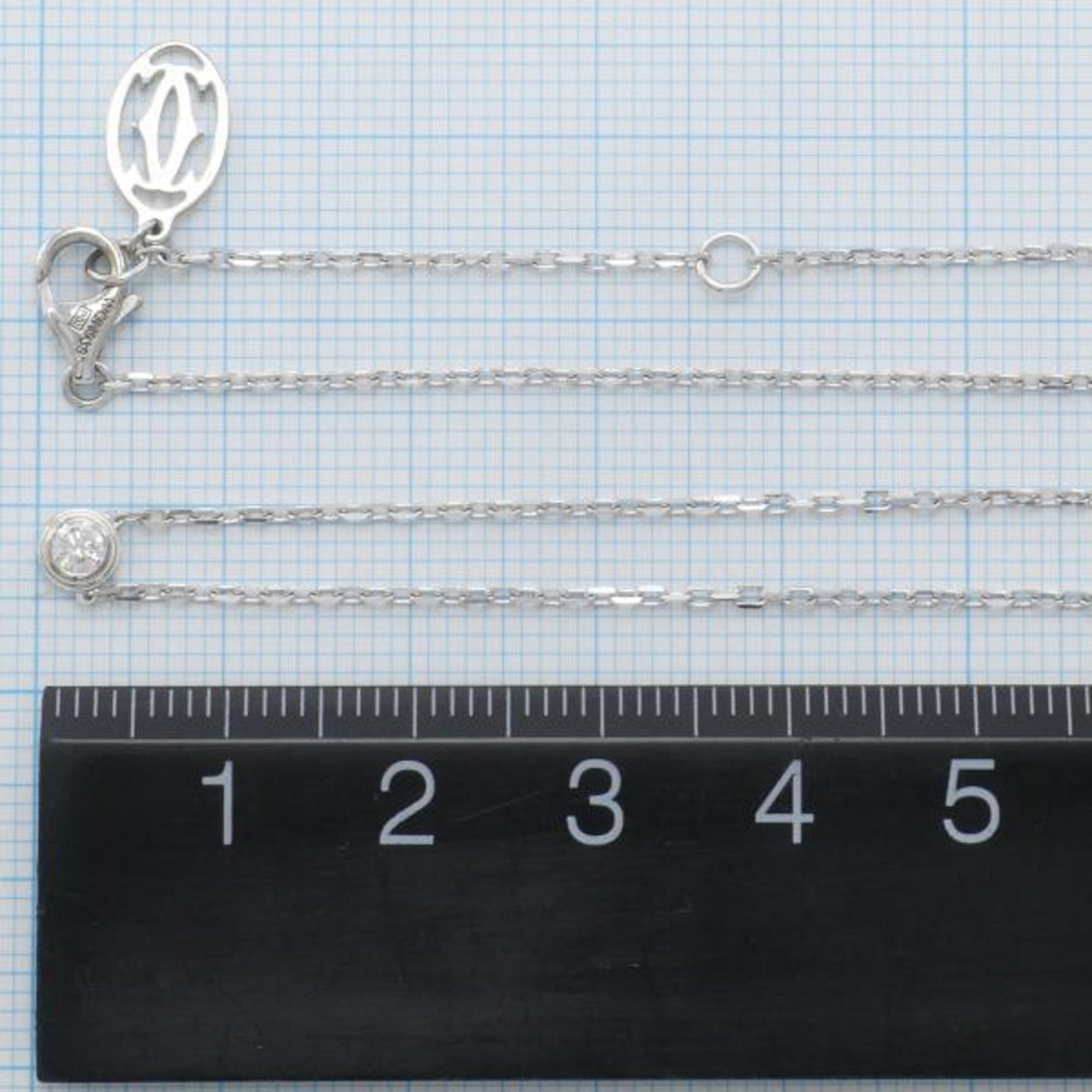 (Good) Necklace 3.0g SM Cartier Similar weight K18WG Pre-Owned approx. 41cm D'Amour Approx. Diamond Total