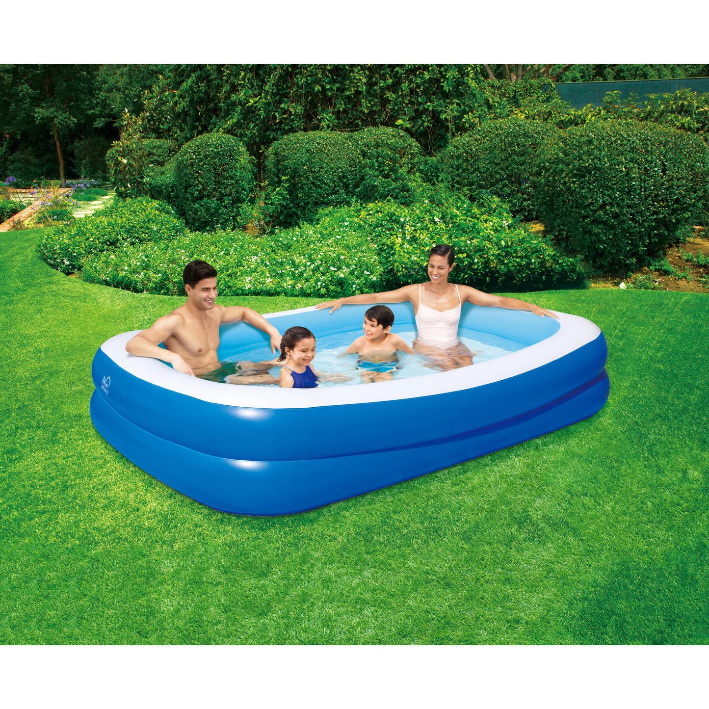 103" x x Pool 69" Inflatable w/Cover Rectangular Family Blue Wave Deep 22"